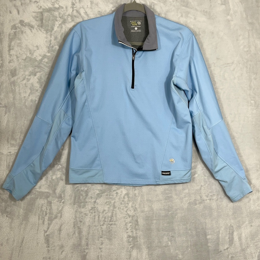 Mountain Hardwear Womens Pullover L Blue Windstopper 1/4 Zip Technical Gorpcore